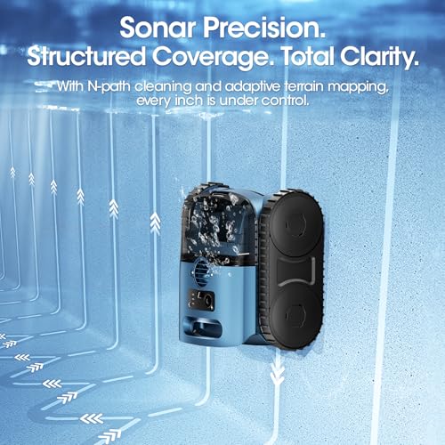 Image of Cordless Robotic Pool Vacuum with Smarter Navigation & Track Drive, Dual 180W Brushless Motors, Wall & Waterline Climbing, 150-Min Runtime, for Inground & Above-Ground Pools up to 2,150 Sq. Ft.