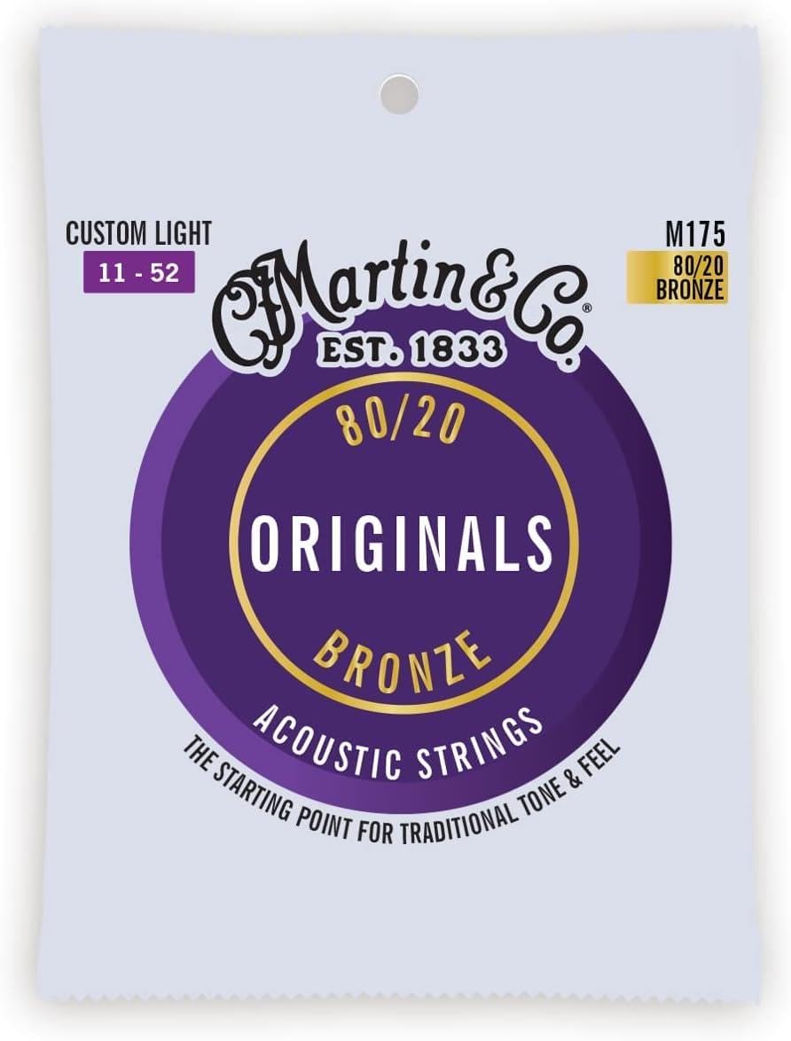 Originals M175 Acoustic Guitar Strings, 80/20 Bronze Custom Light, (41Y20M175)