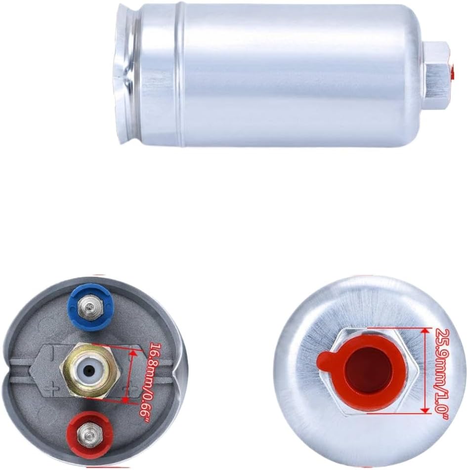 Fuel Pump 300LPH 12V External Inline M18x1.5 M12x1.5 Replacement For 0580 254 044 Compatible With