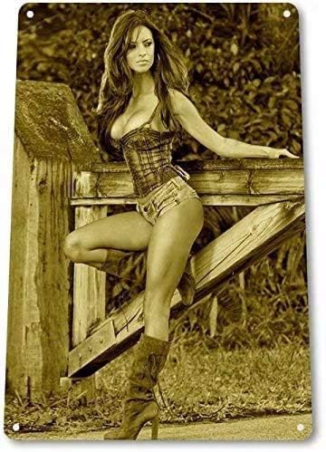 Retro Vintage Metal Tin Sign Pinup Sexy Country Girl Home Bar Man Cave Restaurant Kitchen Art Wall Decoration Plaque Buy a tin sign and get 6 tin signs, if you don't receive it, please complain to me