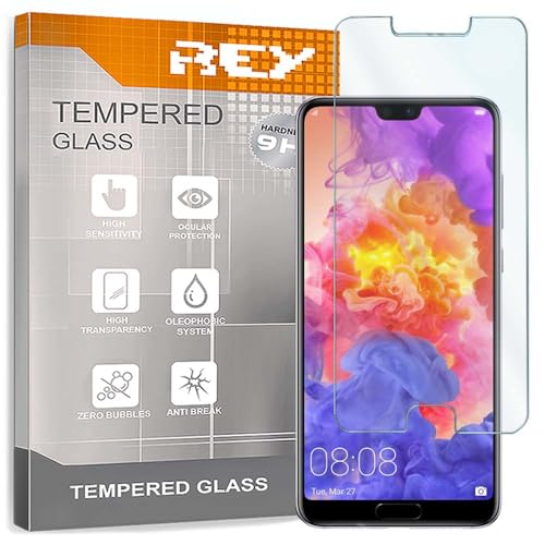 REY 2X Protector Pantalla para Huawei P20, Cristal Vidrio Templado Premium