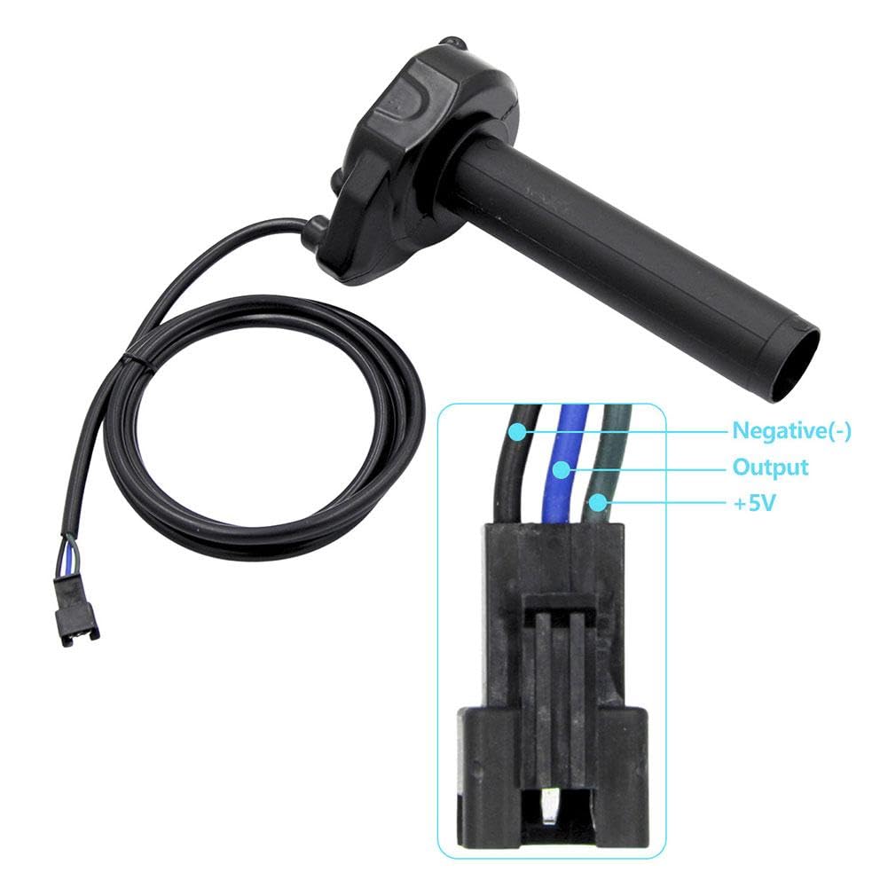 Kit de cable de agarre del acelerador de Ebike, acelerador de giro completo para Ebike, aceleradores Ridstar Q20 para scooter con encendido con llave y agarres ergonómicos antideslizantes para