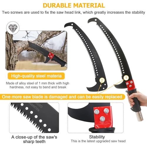 Image of 30 Feet Tree Pole Pruner Manual Branches Trimmer Tree Branch Garden Tools Loppers Hand Pole Saws Extendable Height Adustable System for Sawing and Shearing