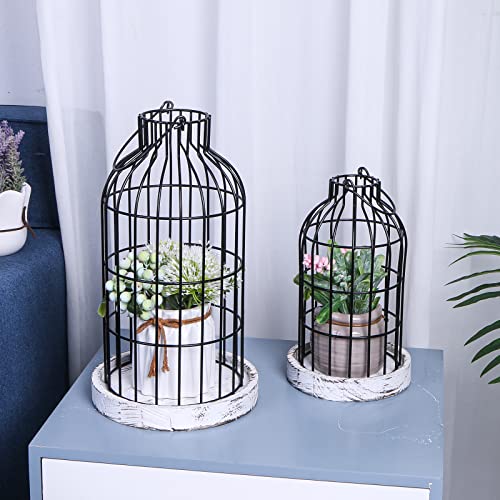 Modern Farmhouse Decor Candle Holder With Electronic Candle, Rustic Farmhouse Lantern Decor Wire Metal Cloche Set Home Decor Candle Lantern For Living Room, Dining Table, Mantle, Fireplace #TOP5