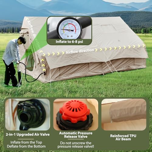 Carpa Inflable Nice C para Camping de 12 Personas Beige miniatura 5