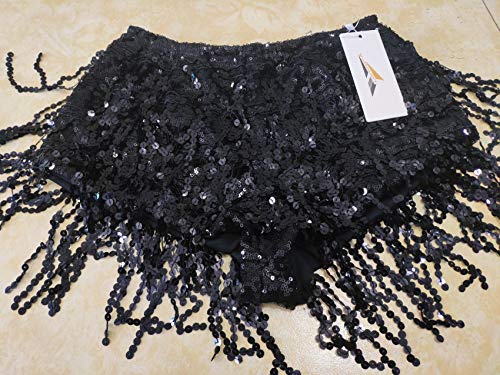 Yollmart Women's Sequins Tassel Skirts Shorts Booty Dance Festival Bottoms4