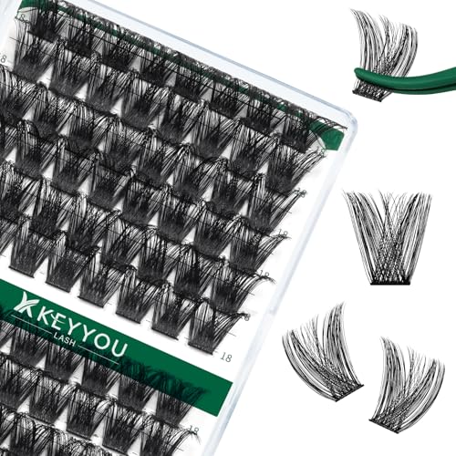 Image of KEYYOU Lash Clusters Eyelash Clusters Wispy Volume D Curl 18mm Y02
