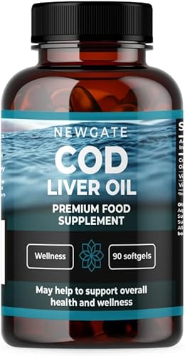 Aceite de hígado de bacalao 90 cápsulas blandas de 1000 mg  Suplemento nutricional de alta resistencia para hombres y mujeres  Vitamina A 1000iu -