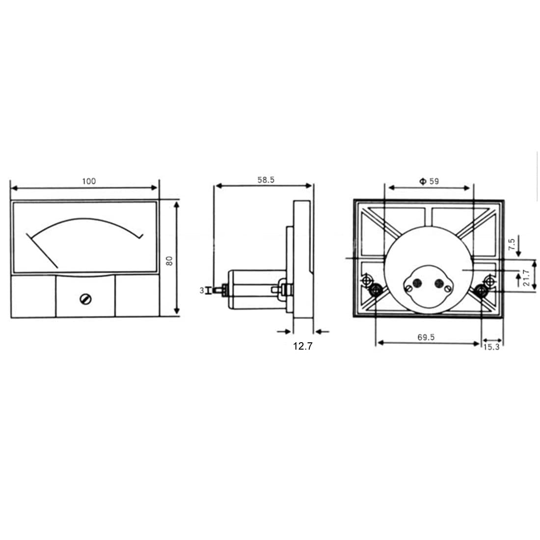 sourcing map DC 0-10V Analog Panneau Voltage Gauge Volt Mètre 44C2 1.5% Erreur