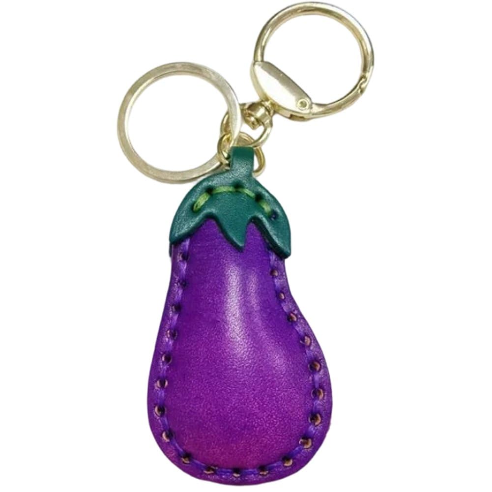Fituenly Cute Fruit or Vegetable Coin Purse Keychain, Adorable Pu Leather Mini Wallet Bag Charm for Women Girls