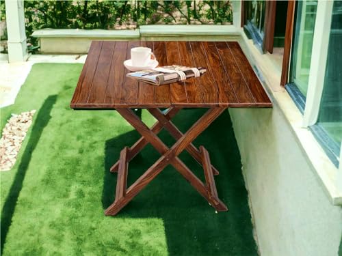 Image of Home furniture Wood Bedside Table in sheesham Solid Rose Wood | Living Room | Side Table | Coffee Table | Balcony Table | Multi Purpose | with Brown Wood Finish (Square (Natural Teak Finish))
