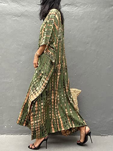 Image of Kaftan Dresses for Women Plus Size Summer Beach Dress with Print and Swim Cover Ups