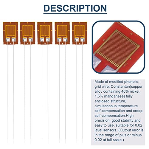 DAOKAI 10 Stück BF350-3AA 350 Ohm Hochpräziser Druckwiderstand Folien-Dehnungsmessstreifen für Drucksensor, Wägezelle mit 20 Stück DMS-Anschluss