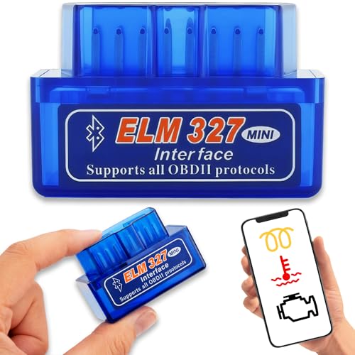 Rapid Revive - Bluetooth OBD2 327 Car Diagnostic Scanner V2.1 - Wireless Mini OBD 2 Code Reader for Car & Van Engine Diagnostics Clear Fault Codes Real-Time Data Engine Fault Reset - Car Code Read