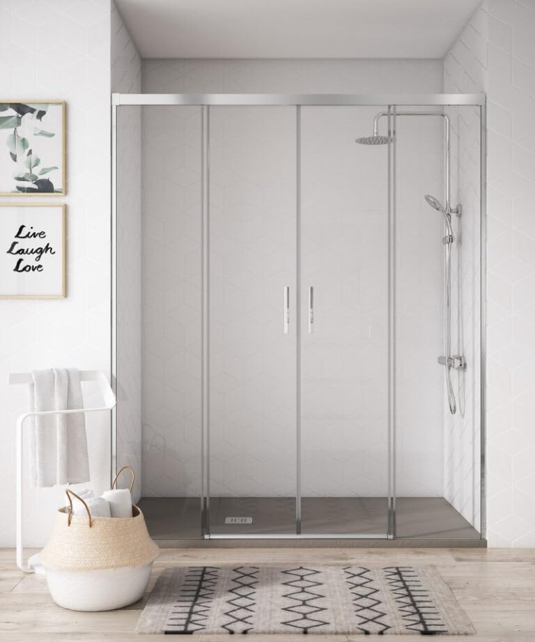 Strohm TEKA - MANACOR -Mampara frontal 2 puertas correderas + 2 paneles fijos, largo plato 150cm