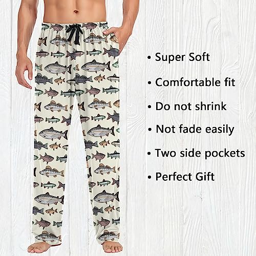 Image of Fisyme Mens Pajama Pants Men's Pajama Bottoms Soft Sleep Lounge Pj Pants