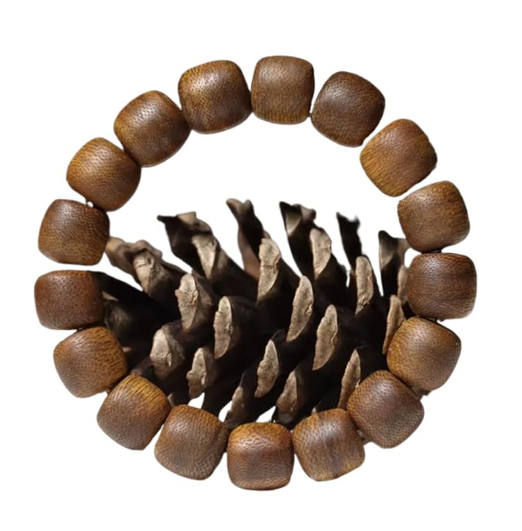 WZGWDC Pulseras de Madera de agar de 12 mm, oración Budista, Cuentas de Madera de agar Mala
