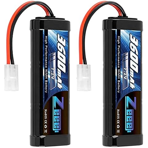 Zeee 7.2V 3600mAh RC NiMH Battery for RC Car RC Truck Associated HPI Losi Kyosho Hobby (2 Pack) Cover