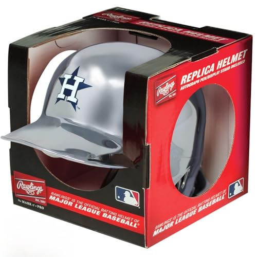 Houston Astros Silver Chrome Rawlings Replica MLB Baseball Mini Batting