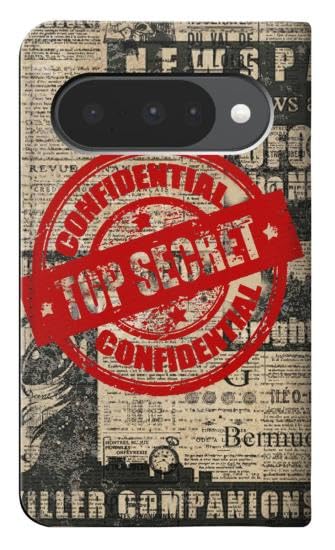 Étui flip Google Pixel 10 protégeant l'écran avec cuir Top Secret Art
