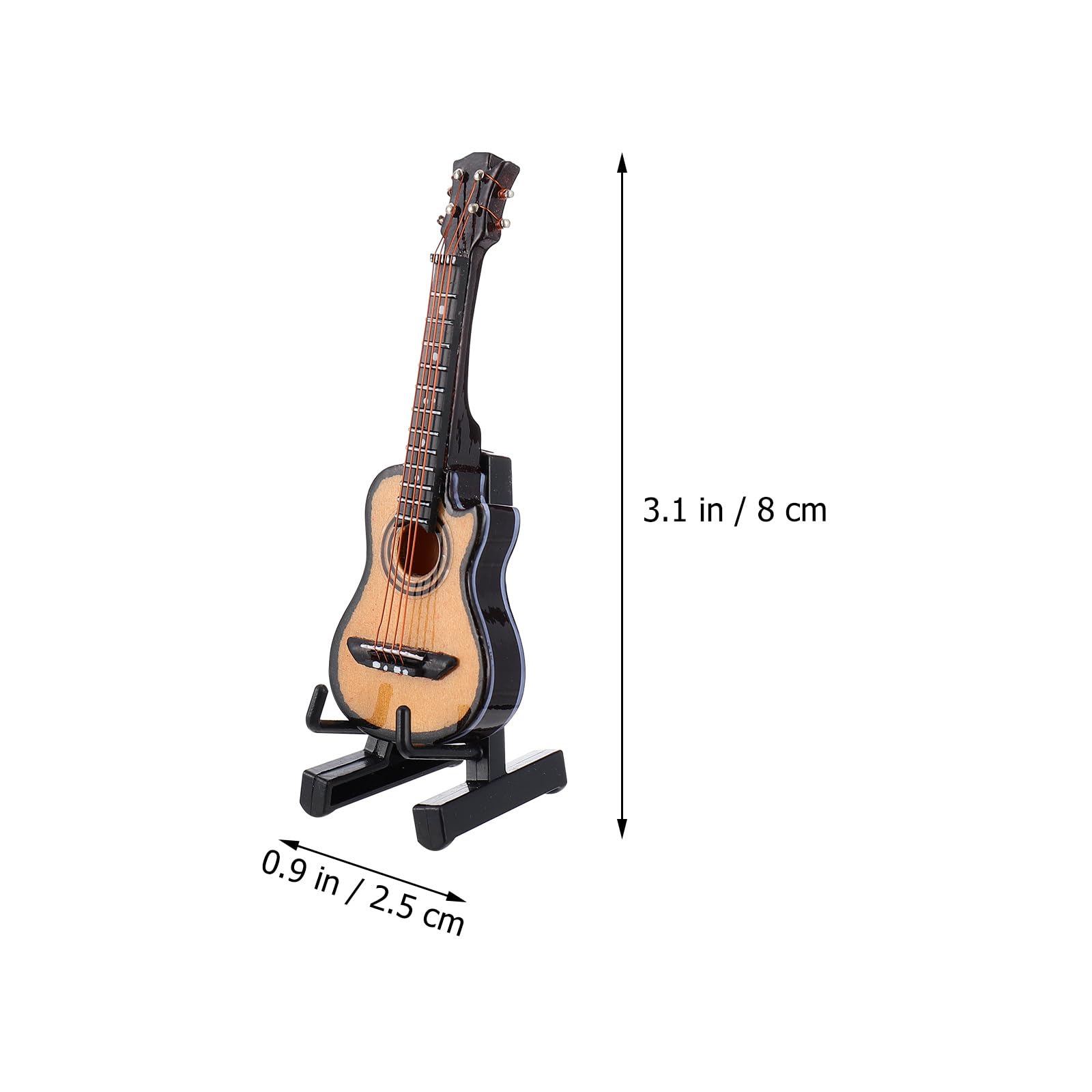 Abaodam 1set Miniature Guitar Model Guitar Ornament with Stand Adorable Desktop Decoration for Music Lovers Present for Friends and Family