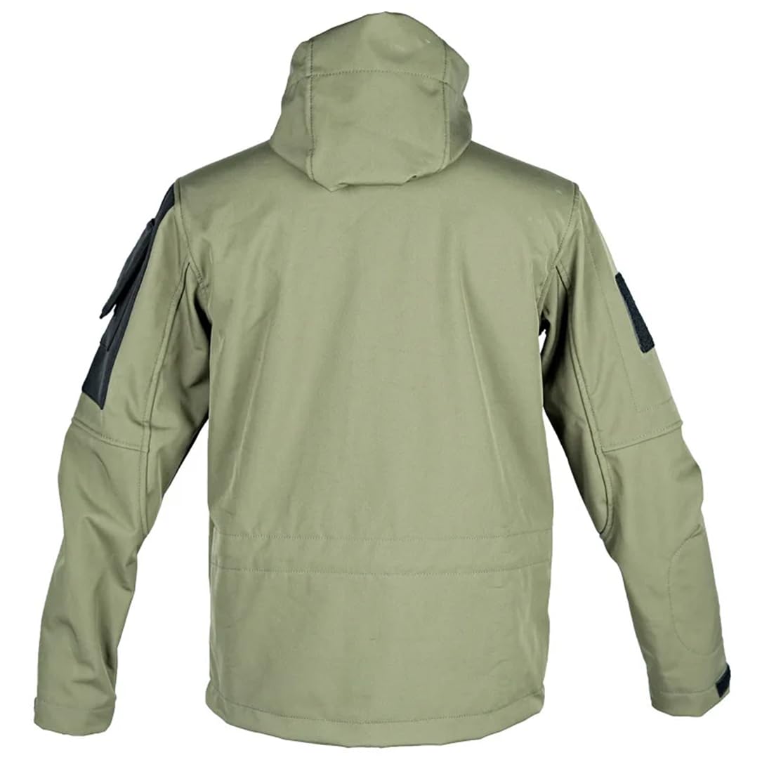 Adhdyuud Wasserdichte Herren-Outdoor-Anzüge, taktische Kapuzenjacke, Fleece, warme Hose, mehrere Taschen, Thermo-Sets