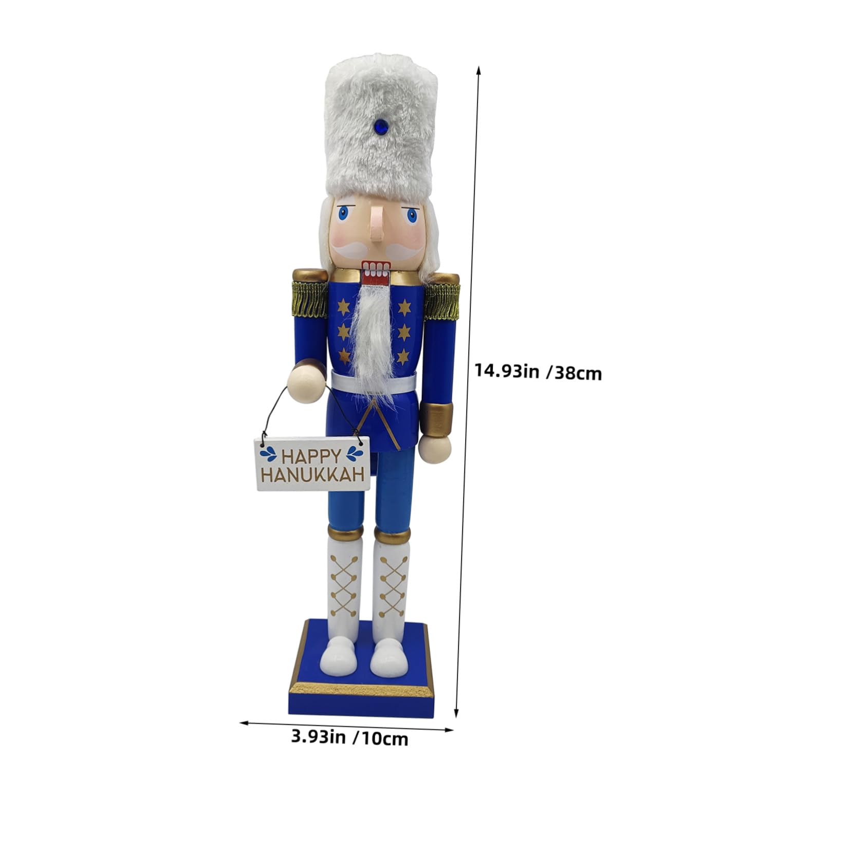 Cascanueces de Hanukkah Figura de Soldado de Decoración Tradicional de Madera para Mesa Adorno Festivo Judío para Fiestas Navideñas
