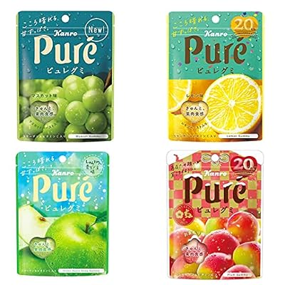 NinjapoTM Japanese Kanro Pure Gu-mmy Candies Fruit-flavored 2.0oz 4pcs Assortment