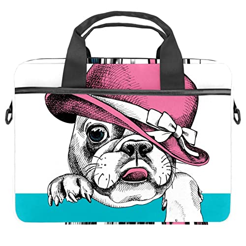 Sac à bandoulière pour ordinateur portable 13,3 14 pouces housse motif bouledogue français