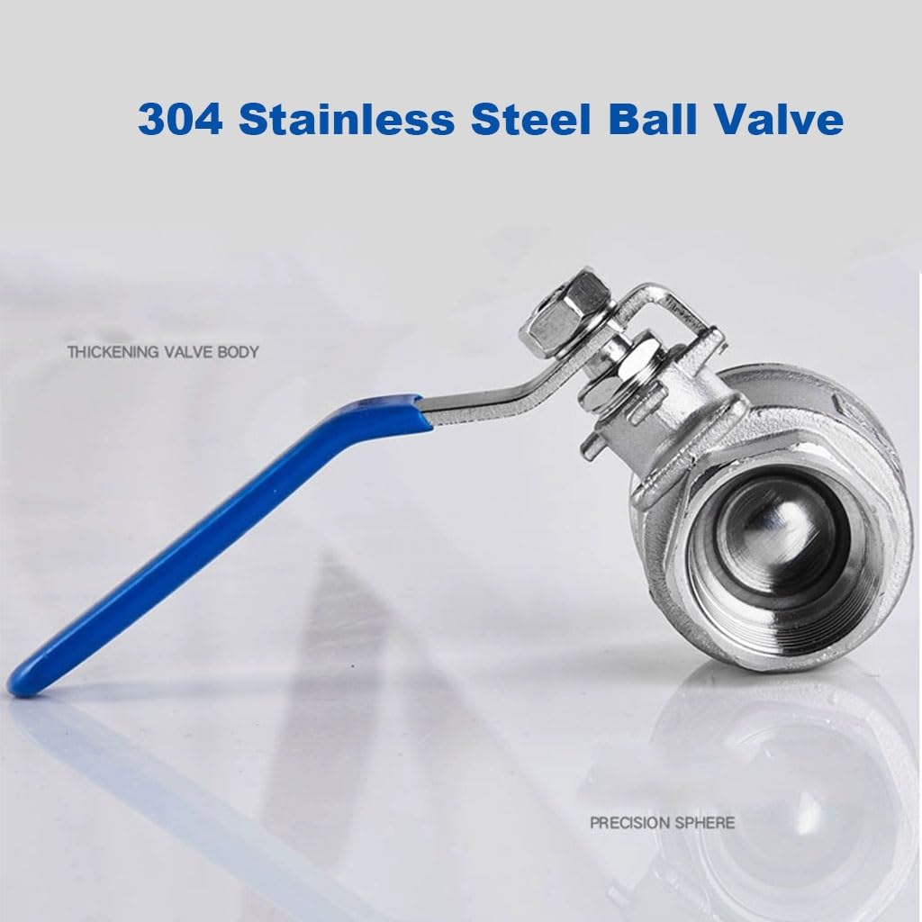 Valvola a Sfera a 3 Vie in Acciaio Inossidabile, 1PCS in Acciaio Inox 1/4 "3/8" 1/2 "3/4" 1 "2 Pezzi Acqua Filettatura Femmina Interruttore della Valvola del Tubo DN8-DN40(1 inch)