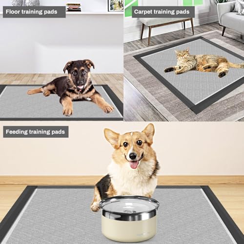 Image of Charcoal Puppy Pads 28x34 Inches Extra Large Dog Pee Pads Odor-Control & Leak-Proof Disposable Pet Training Edge-Wrapping Thicken Potty Pad for Dogs, Cats, Rabbits (100 Pieces)