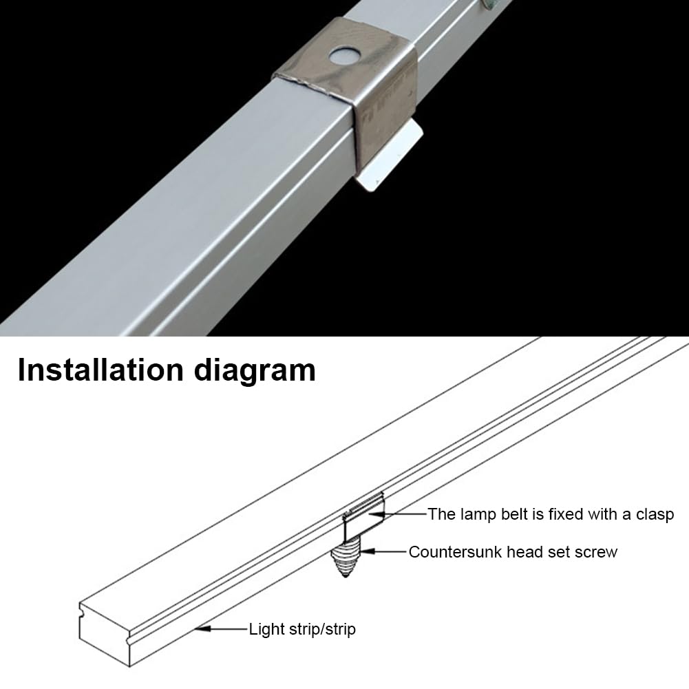 Jiakalamo Pack of 50 Light Tube Clips with Screws, Replacement Cable Clips, Light Strip Clips, LED Light Tube Clip - Image 4