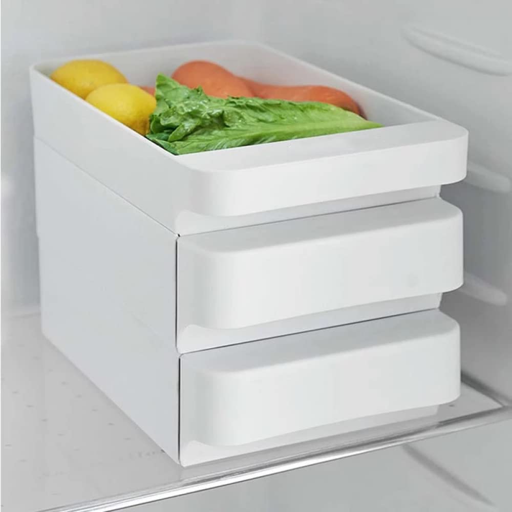 Bandeja de plástico para huevos, Caja de almacenamiento huevos plástico tipo cajón apilable tres capas for refrigerador varios tamaños