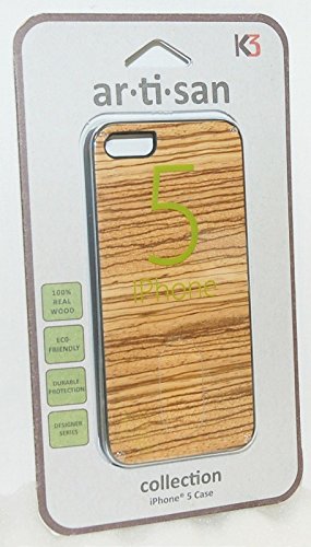K3 Apple iPhone 2016 SE 5 5s Smart Phone Artisan Collection Real Wood Shock Carrying Case