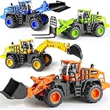 Beestech Construction Truck Toys for 3 4 5 6 7 8 Years Old Boys, Truck Vehicles Sand Sandbox Beach Toys, Excavator Forklift Bulldozer Friction Powered