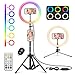 WWDOLL 10" Anillo de luz LED Fotografía, Aro de luz para Móvil TikTok, Control Remoto Bluetooth, 3 Modos de Luces y 9 Brillos Regulables para Youtube Vídeo Maquillaje Selfie