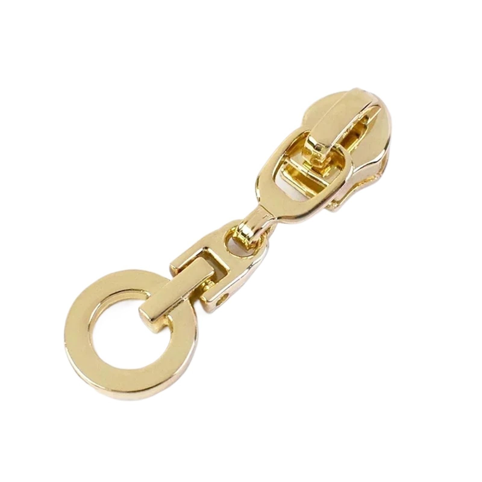 Lot de 50 curseurs de fermeture éclair 5# - Kit de réparation de tête de sac à vêtements - Outil de couture - Accessoire de couture (2-Or clair)