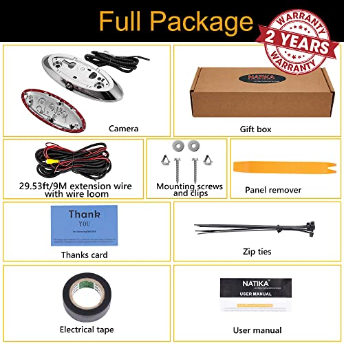 Natika Emblem Backup Camera For F150 F250 F350 F450(2009-2014) Flex(2009-2012) Ranger 2012 With Aftermarket Monitor No Distorted Affect Starlight Night Vision Cvbs | Ahd Waterproof Hd Backup Camera #TOP6