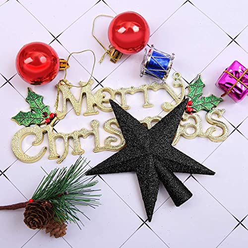 Glitter Mini Christmas Tree Topper Bruchsichere kleine Weihnachtsbaumdekoration Baumkrone für Feiertagsschmuck oder Heimdekoration – Ansicht 5