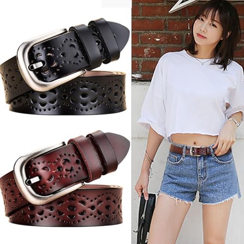 Leather Unique Hollows Waist Belt Casual Wear Belt Adjustable Leather Waistband For Various Occasion2
