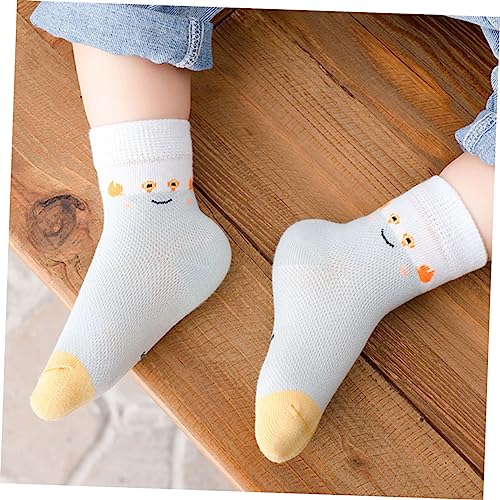 5pair Breathable Socks Summer Cotton Mesh Socks for Boy Girl Durable Mid-calf for Sneakers and Casual Wear Years2