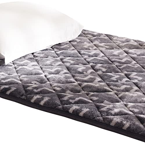 昭和西川 敷きパッド シングル 冬 秋 フランネル 敷きパッド クロス柄 チャコールグレー 2241334940930