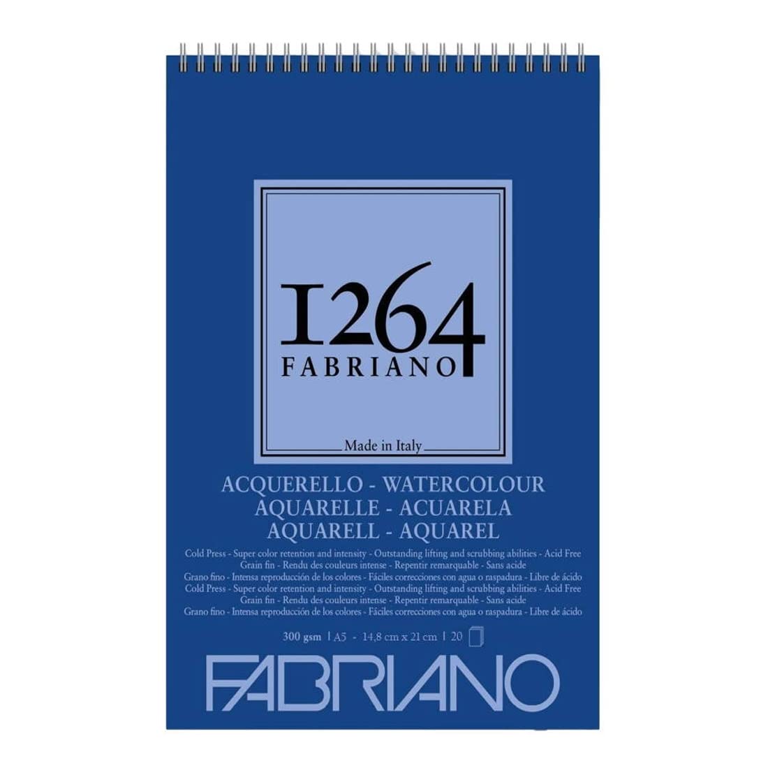 クサカベ(KUSAKABE) ファブリアーノ スケッチブック F-1264 ウォーターカラー A5 上綴じ 20枚綴じ F1264-WTA5 A5