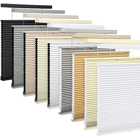 LazBlinds Top Down Bottom Up (TDBU) Cordless Cellular Shades, Blackout Light Blocking Honeycomb Shades Thermal Insulation Noise Reduction Blinds for Windows, 23" W x 48" H, White Cover