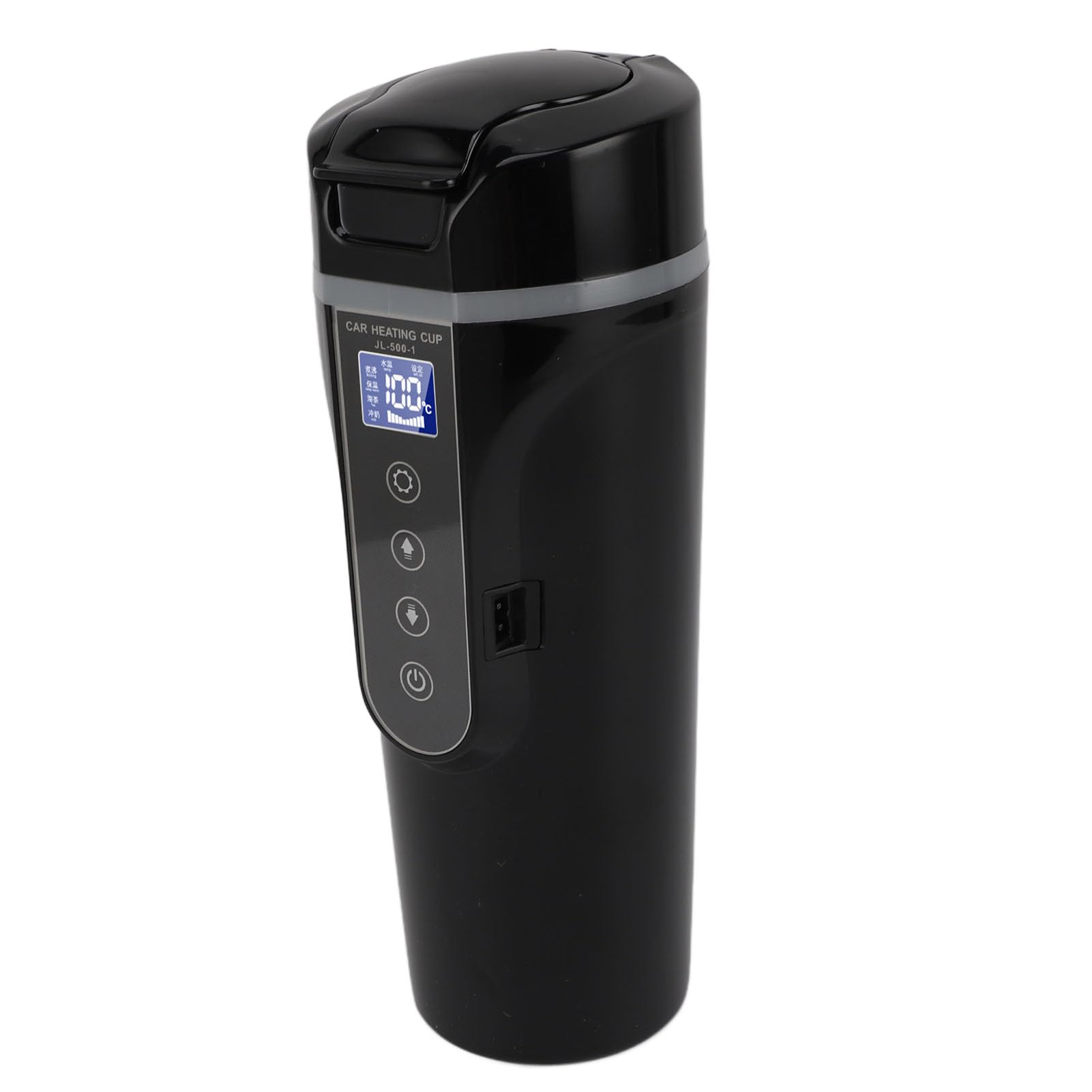 Taza Calefactora para Coche, Hervidor Eléctrico para Coche de 12V, 24V, 96W, 500ml para Uso en Coche (BLACK)