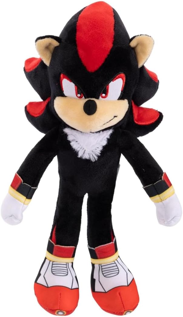 Sonic The Hedgehog 3 Movie Shadow Plush 9-Inch Stuffed Toy Figure - Officially Licensed Sonic 3 Movie