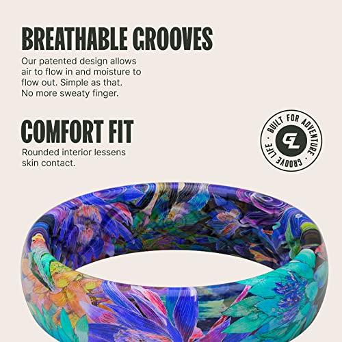 Groove Life Aspire Silicone Ring - Breathable Rubber Wedding Rings for Women, Unique Design, Comfort Fit Ring3