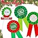 JarThenaAMCS 12 Pcs Christmas Ugly Sweater Award Ribbons Red Green Prizes Contest Award 1st 2nd 3rd Contest Place Medals for Xmas Holiday Party Favor Decoration