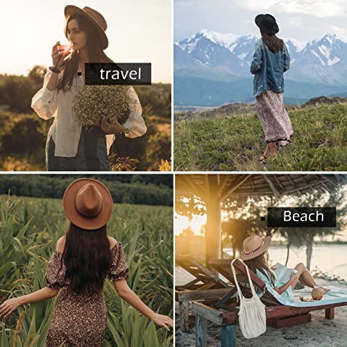 Gossifan Men & Women Belt Buckle Fedora Hat Wide Brim Floppy Panama Hat-Chain Belt Orange #TOP6