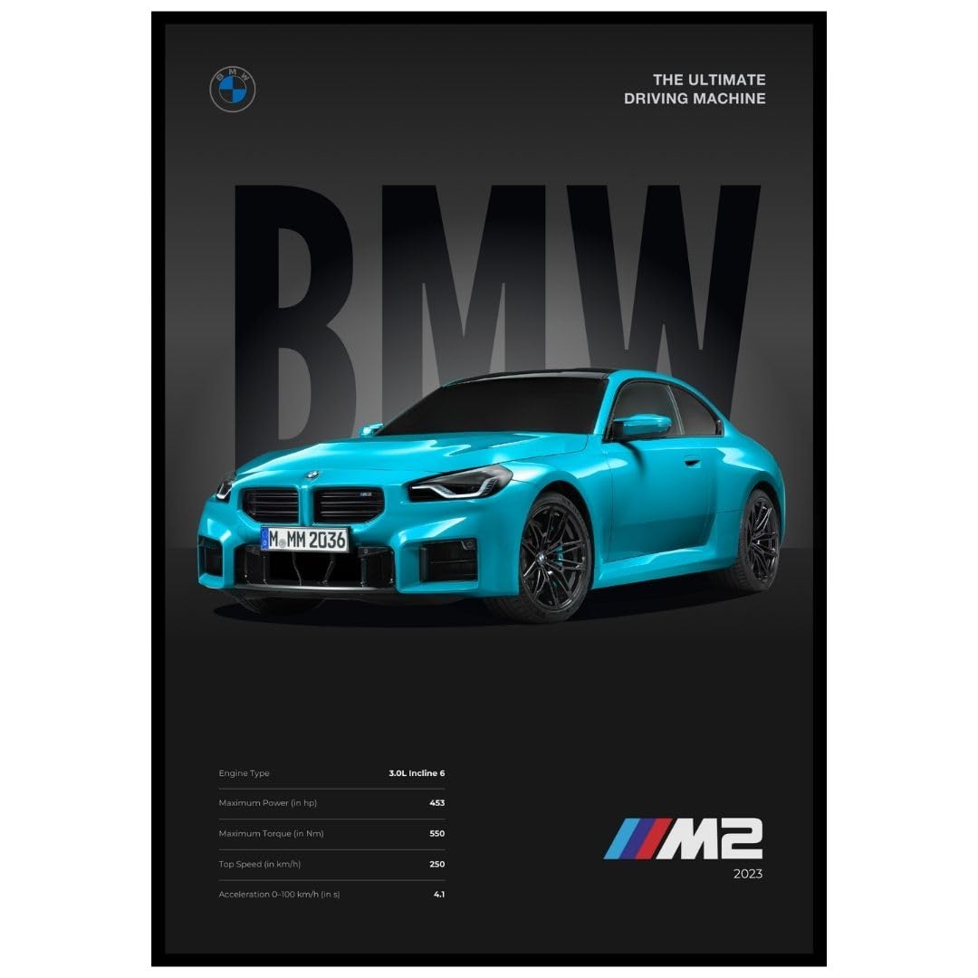 Funk You Store BMW M2 POSTER | A3 Size (42 x 30 cm) | BMW Poster for Wall | Sportscar Car Poster | For Home Decoration, Bedroom, Living Room, Home Office Decoration | Double Tape Included